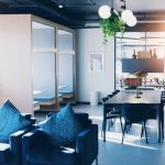 Open-concept office interior ideal for renting commercial office space with modern furnishings and flexible work areas